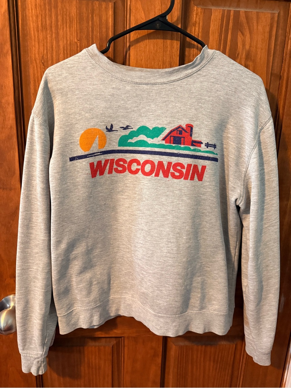 Wisconsin Graphic Crewneck Sweatshirt - Light Gray